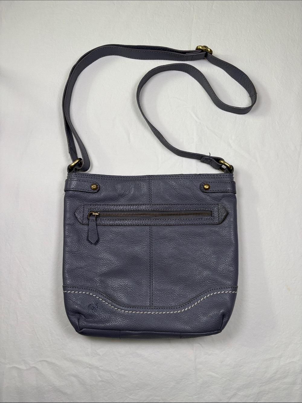 Born Pebbled Leather Crossbody in Charcoal Gray